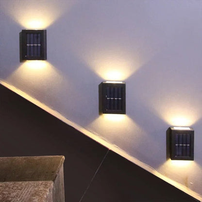 Luxeraum.de Landscape Pathway Lighting LED Solar-Wandleuchte – 3000K - IP65 - Kabellos & Energiesparend - Garten, Terrasse & Balkon
