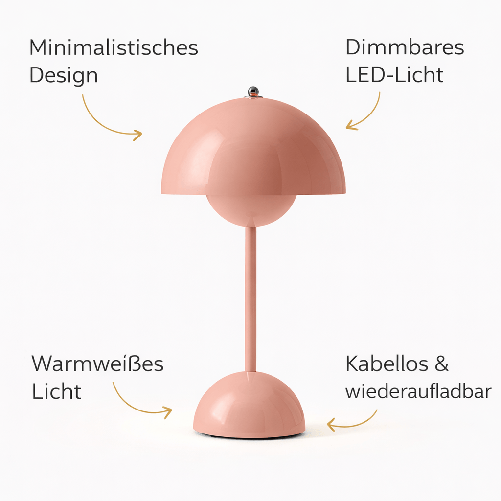 Luxeraum.de Table Lamps LED Tischlampe – Kabellos - Dimmbar - Wiederaufladbar