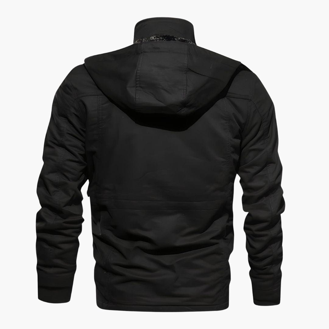 Luxeraum.de Herrenjacke Militärjacke – Strukturierter Materialmix – Kapuze & Multitaschen-Design – Herren
