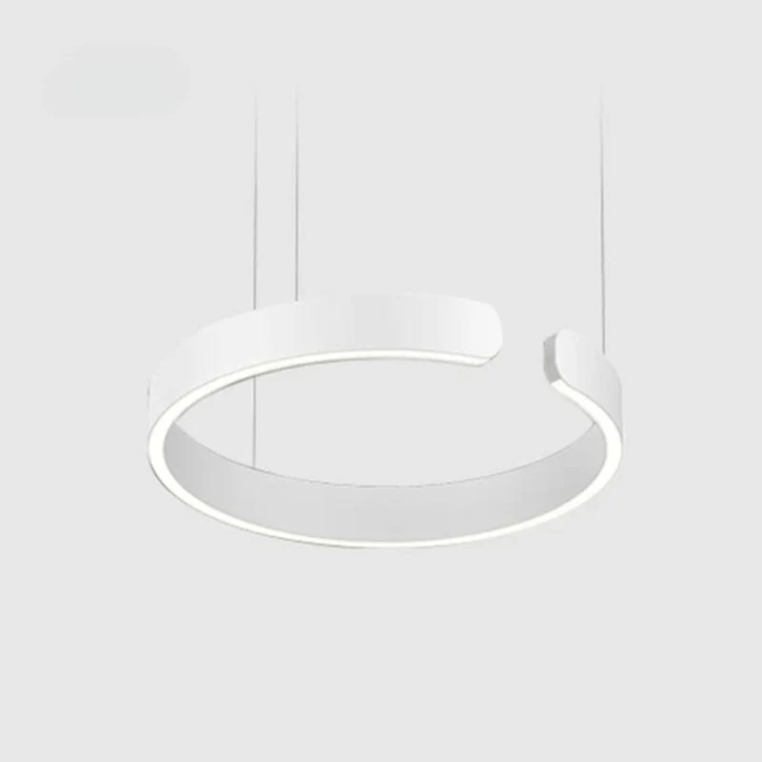 Luxeraum.de Ceiling Light Fixtures Weiß / 3 Farben / 40 cm Moderne LED Hängeleuchte  – Dimmbar & Höhenverstellbar – Kreis-Design – Ø 40/60/80