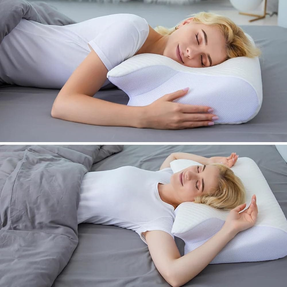 Luxeraum.de Seitenschläfer Kissen Orthopädisches Nackenkissen für Seitenschläfer – Ergonomisches Memory Foam Kissen gegen Nackenschmerzen