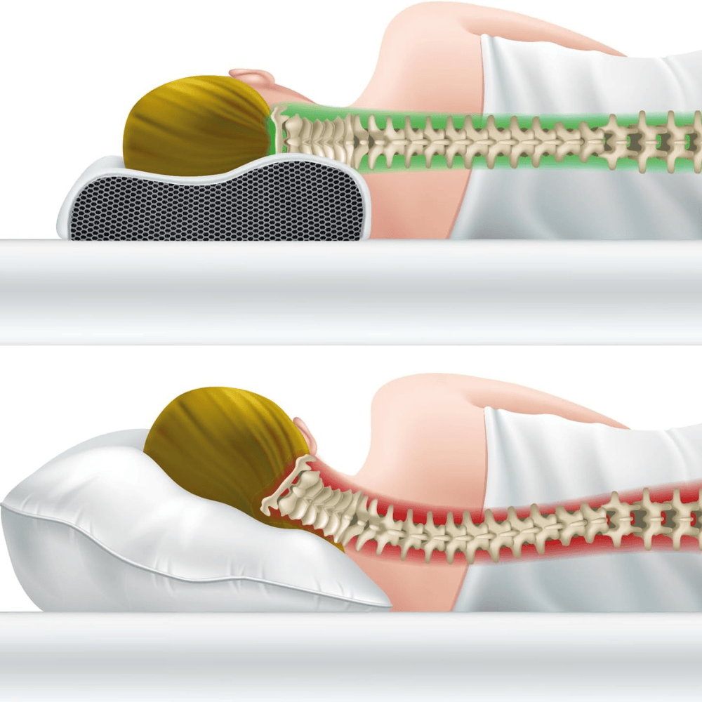 Luxeraum.de Seitenschläfer Kissen Orthopädisches Nackenkissen für Seitenschläfer – Ergonomisches Memory Foam Kissen gegen Nackenschmerzen