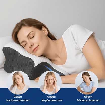 Luxeraum.de Seitenschläfer Kissen Orthopädisches Nackenkissen für Seitenschläfer – Ergonomisches Memory Foam Kissen gegen Nackenschmerzen