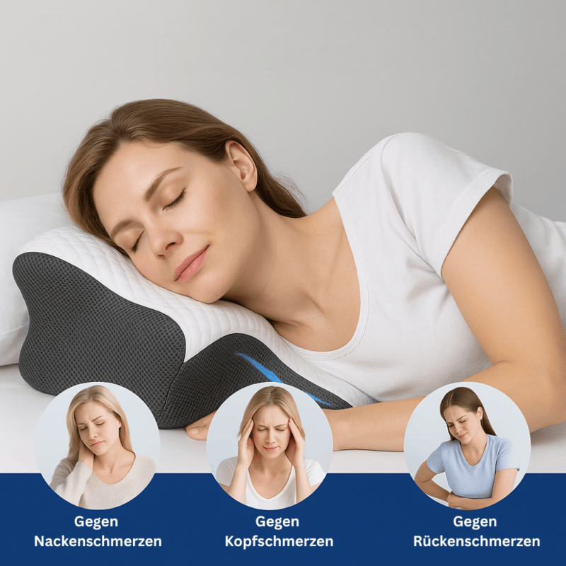 Luxeraum.de Seitenschläfer Kissen Orthopädisches Nackenkissen für Seitenschläfer – Ergonomisches Memory Foam Kissen gegen Nackenschmerzen