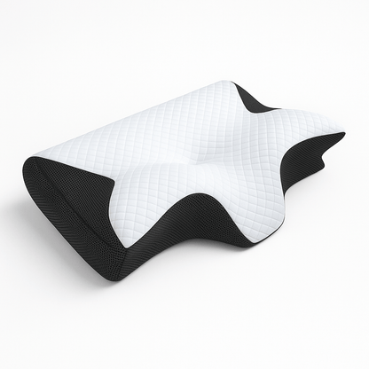 Luxeraum.de Seitenschläfer Kissen Grau Orthopädisches Nackenkissen für Seitenschläfer – Ergonomisches Memory Foam Kissen gegen Nackenschmerzen