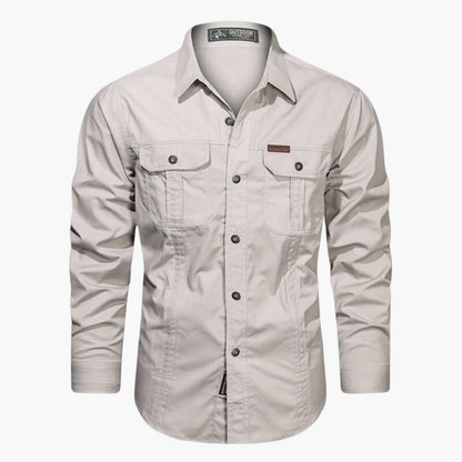 Luxeraum.de Shirts Beige / M Outdoor Hemd – Robuste Verarbeitung – Brusttaschen & Knopfleiste – Herren