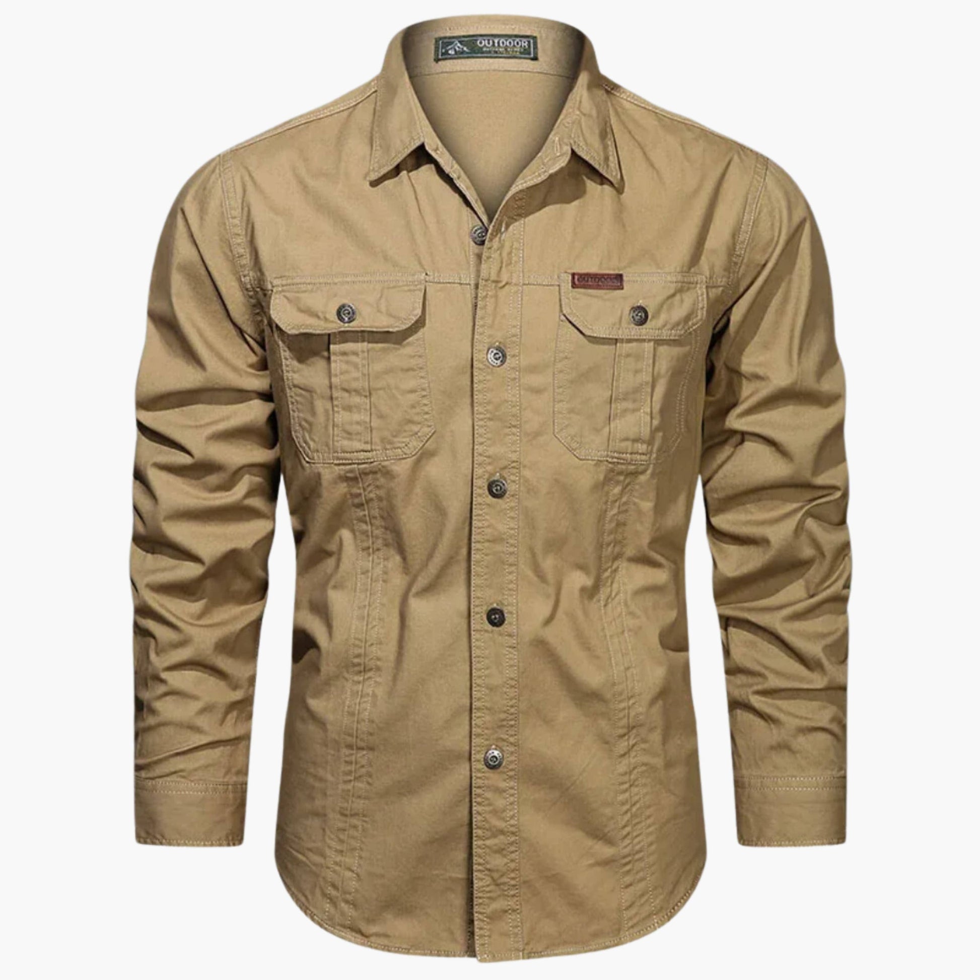 Luxeraum.de Shirts Khaki / M Outdoor Hemd – Robuste Verarbeitung – Brusttaschen & Knopfleiste – Herren