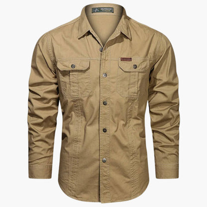 Luxeraum.de Shirts Khaki / M Outdoor Hemd – Robuste Verarbeitung – Brusttaschen & Knopfleiste – Herren
