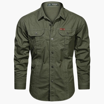 Luxeraum.de Shirts Armeegrün / M Outdoor Hemd – Robuste Verarbeitung – Brusttaschen & Knopfleiste – Herren