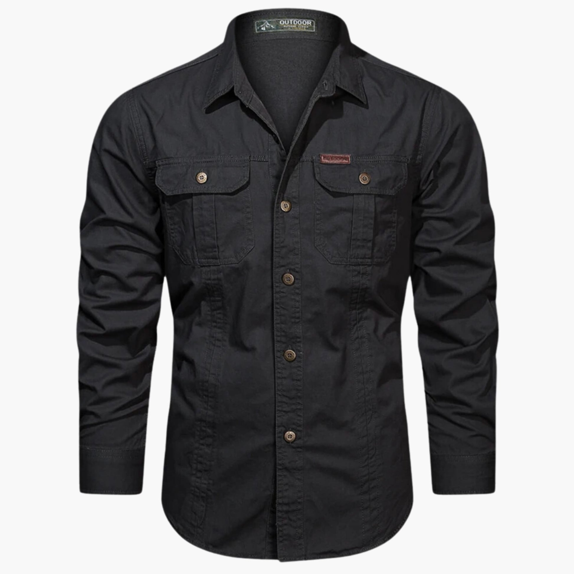 Luxeraum.de Shirts Schwarz / M Outdoor Hemd – Robuste Verarbeitung – Brusttaschen & Knopfleiste – Herren