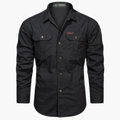 Luxeraum.de Shirts Schwarz / M Outdoor Hemd – Robuste Verarbeitung – Brusttaschen & Knopfleiste – Herren