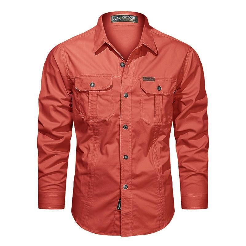 Luxeraum.de Shirts Rot / M Outdoor Hemd – Robuste Verarbeitung – Brusttaschen & Knopfleiste – Herren