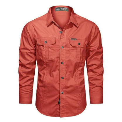 Luxeraum.de Shirts Rot / M Outdoor Hemd – Robuste Verarbeitung – Brusttaschen & Knopfleiste – Herren