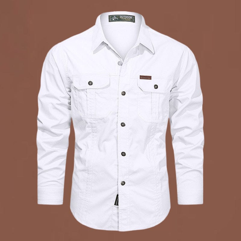 Luxeraum.de Shirts Weiß / M Outdoor Hemd – Robuste Verarbeitung – Brusttaschen & Knopfleiste – Herren