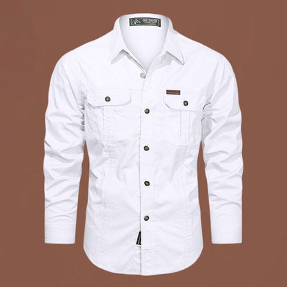 Luxeraum.de Shirts Weiß / M Outdoor Hemd – Robuste Verarbeitung – Brusttaschen & Knopfleiste – Herren