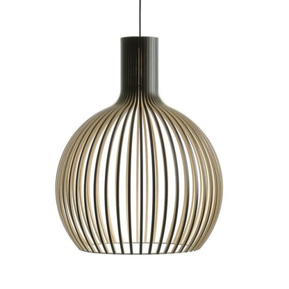 Luxeraum.de Ceiling Light Fixtures Ø 35cm / Außen schwarz | innen Holz Pendelleuchte aus Holz – Ø35/45/55 cm – Skandinavisches Design