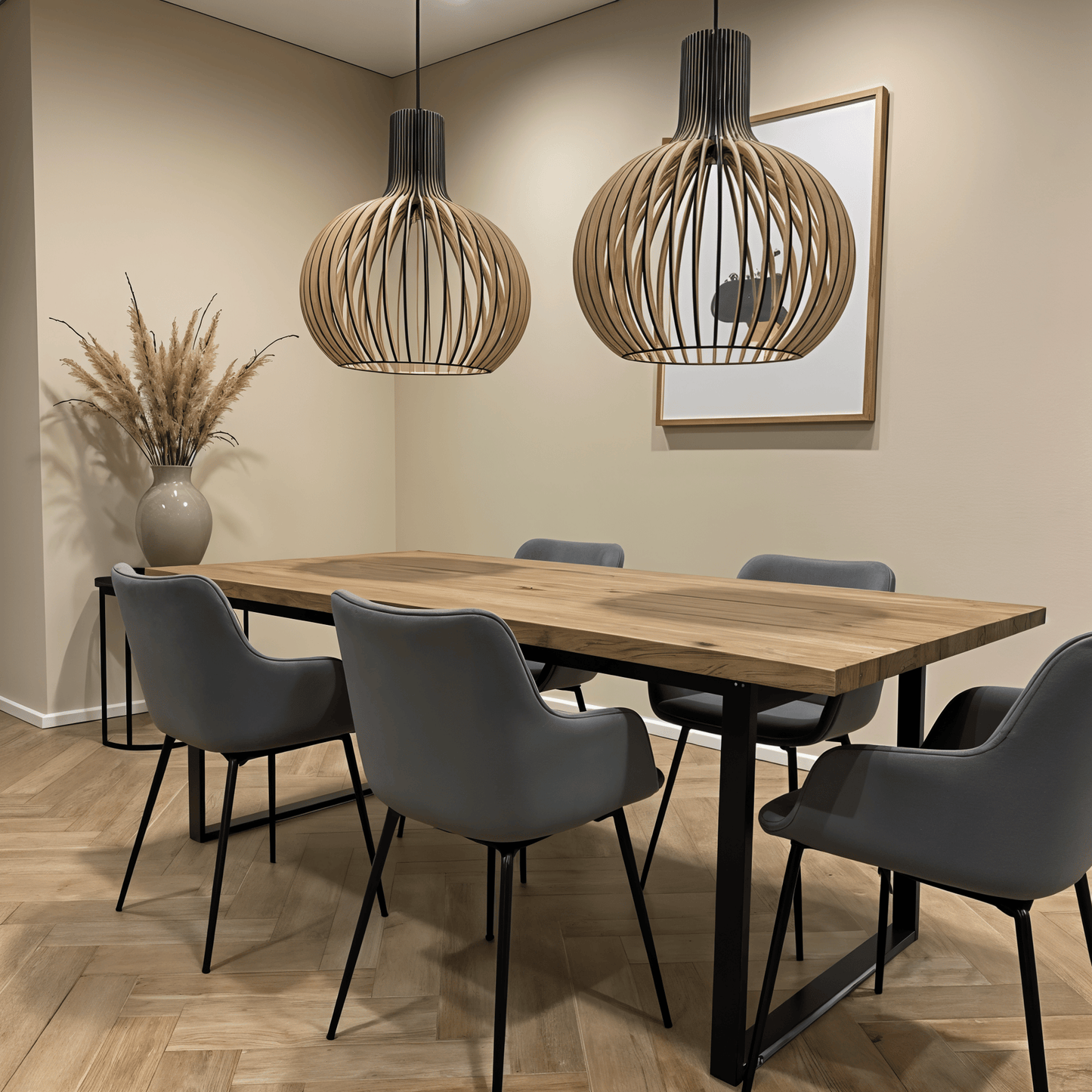 Luxeraum.de Ceiling Light Fixtures Pendelleuchte aus Holz – Ø35/45/55 cm – Skandinavisches Design