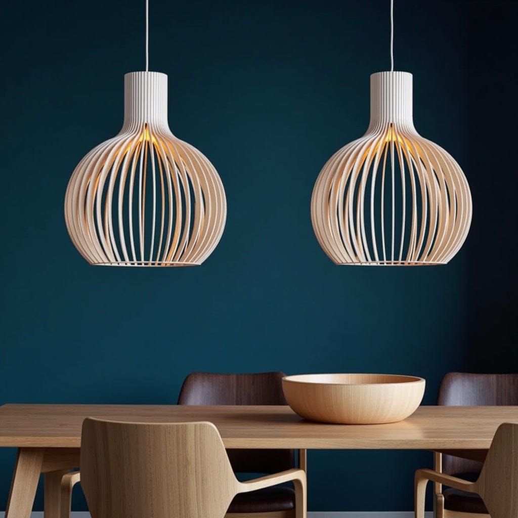 Luxeraum.de Ceiling Light Fixtures Pendelleuchte aus Holz – Ø35/45/55 cm – Skandinavisches Design