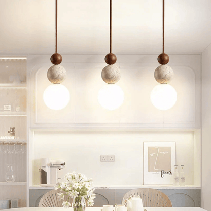 Luxeraum.de Ceiling Light Fixtures Pendelleuchte – Naturmaterial-Mix – Zylindrische Form – Innenbereich