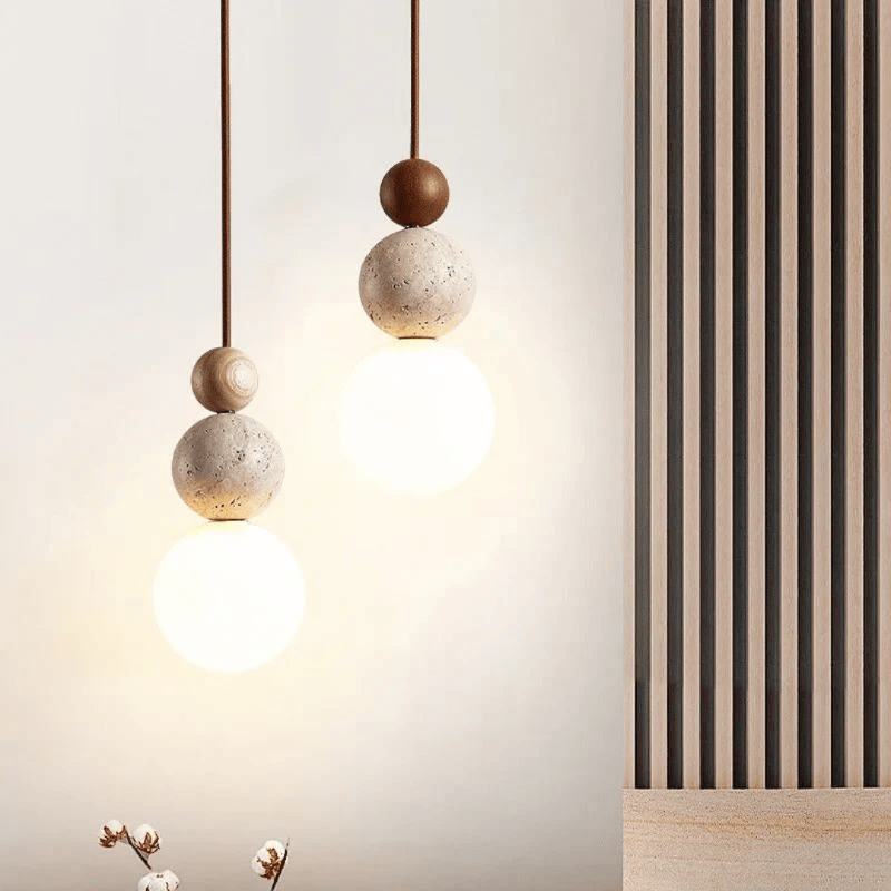 Luxeraum.de Ceiling Light Fixtures Pendelleuchte – Naturmaterial-Mix – Zylindrische Form – Innenbereich