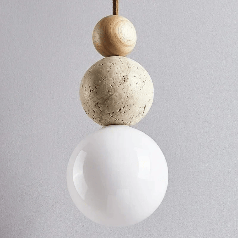 Luxeraum.de Ceiling Light Fixtures Pendelleuchte – Naturmaterial-Mix – Zylindrische Form – Innenbereich