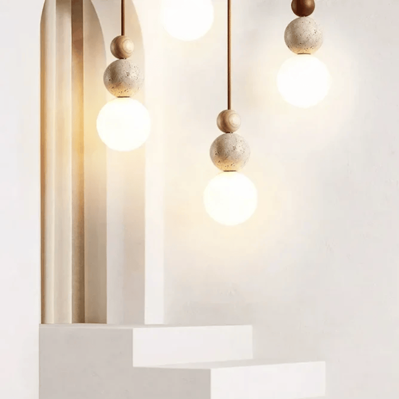 Luxeraum.de Ceiling Light Fixtures Pendelleuchte – Naturmaterial-Mix – Zylindrische Form – Innenbereich