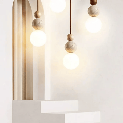 Luxeraum.de Ceiling Light Fixtures Pendelleuchte – Naturmaterial-Mix – Zylindrische Form – Innenbereich