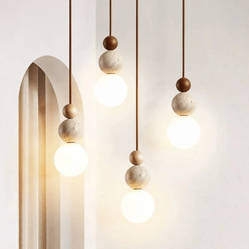 Luxeraum.de Ceiling Light Fixtures Pendelleuchte – Naturmaterial-Mix – Zylindrische Form – Innenbereich