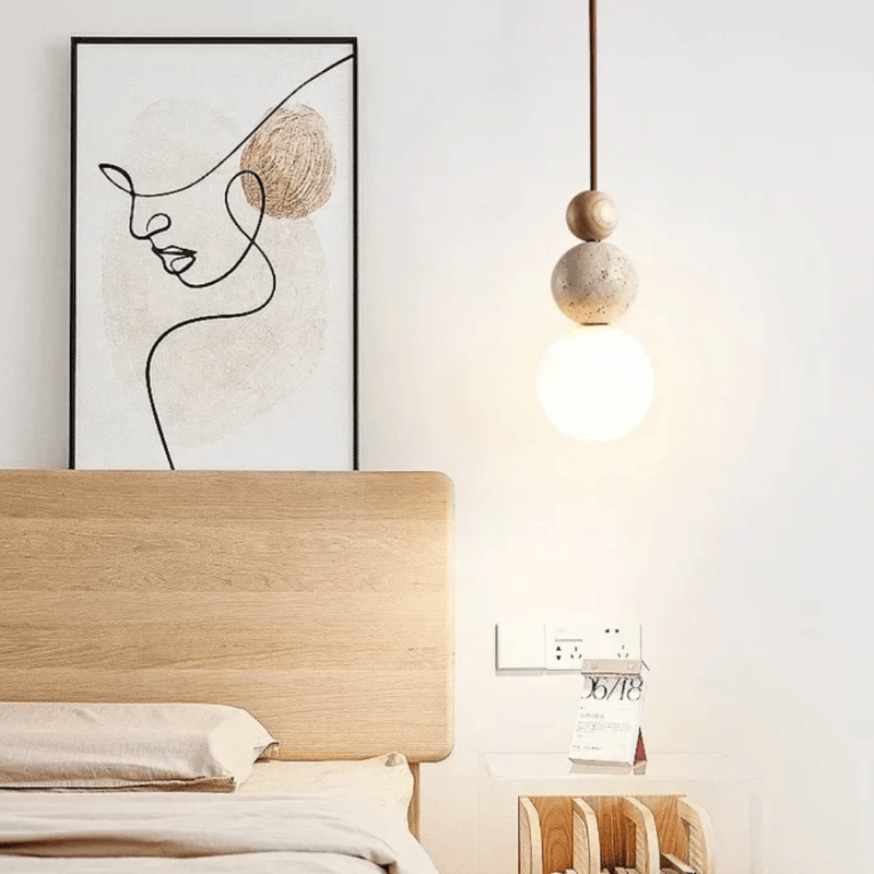 Luxeraum.de Ceiling Light Fixtures Pendelleuchte – Naturmaterial-Mix – Zylindrische Form – Innenbereich