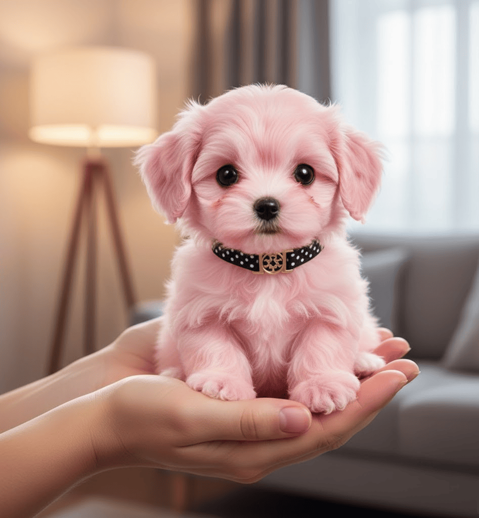 Luxeraum.de Plush Toy Einfarbig Rosa Plüschtier Hund Interaktiv realistischer Bewegungs Soundbegleiter