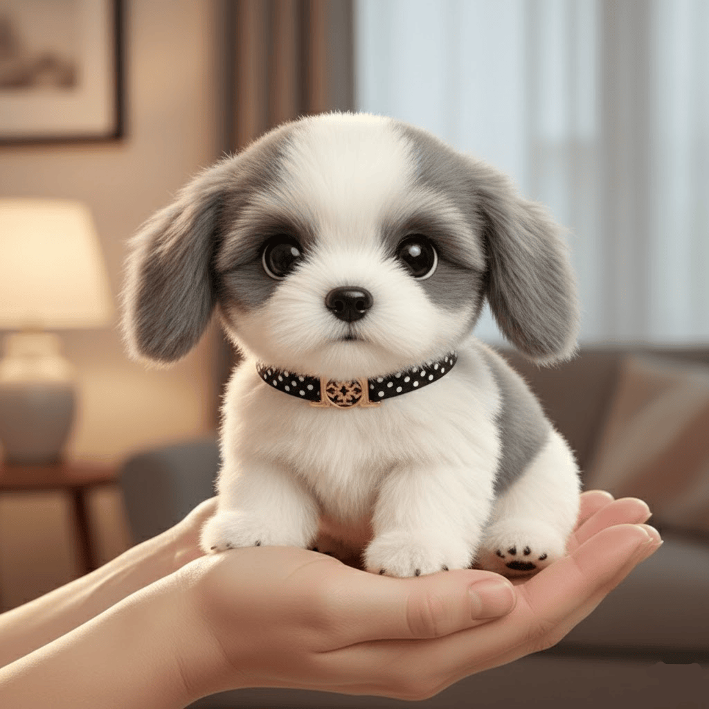 Luxeraum.de Plush Toy Grau & Weiß Plüschtier Hund Interaktiv realistischer Bewegungs Soundbegleiter