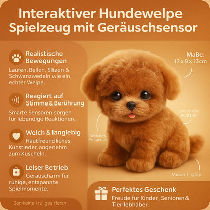 Luxeraum.de Plush Toy Plüschtier Hund Interaktiv realistischer Bewegungs Soundbegleiter