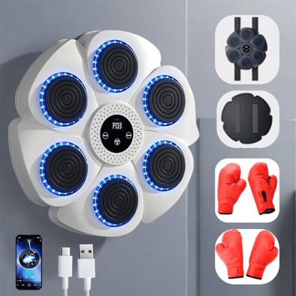 Luxeraum.de ProBoxer + GRATIS 1 Kind + 1 Erwachsener Paar Boxen Handschuhe / Weiß ProBoxer - Schlau Boxen Trainer Für Kinder Und Erwachsene