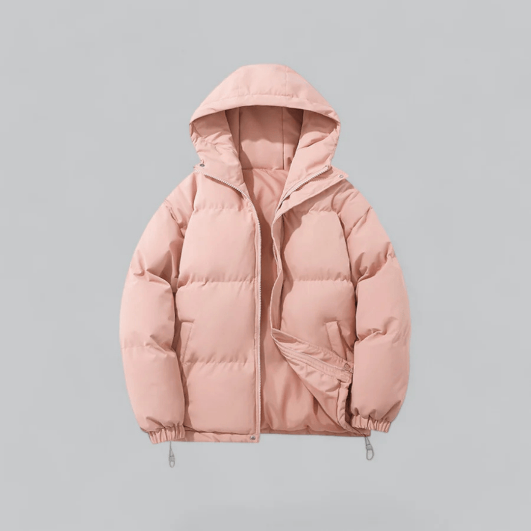 Luxeraum.de Puffer Jackets Rosa / S Pufferjacke – Daunenfüllung – Kapuze & Reißverschluss – Damen