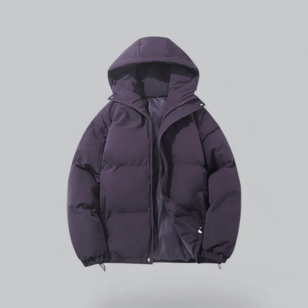 Luxeraum.de Puffer Jackets Lila / S Pufferjacke – Daunenfüllung – Kapuze & Reißverschluss – Damen