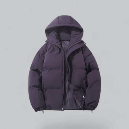 Luxeraum.de Puffer Jackets Lila / S Pufferjacke – Daunenfüllung – Kapuze & Reißverschluss – Damen