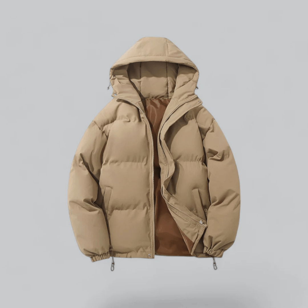 Luxeraum.de Puffer Jackets Khaki / S Pufferjacke – Daunenfüllung – Kapuze & Reißverschluss – Damen