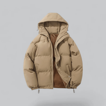 Luxeraum.de Puffer Jackets Khaki / S Pufferjacke – Daunenfüllung – Kapuze & Reißverschluss – Damen