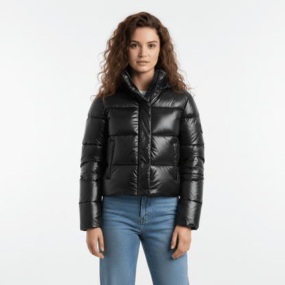 Luxeraum.de Puffer Jackets Pufferjacke – Warmer Wintermantel – Kapuze & Zipper – Damen