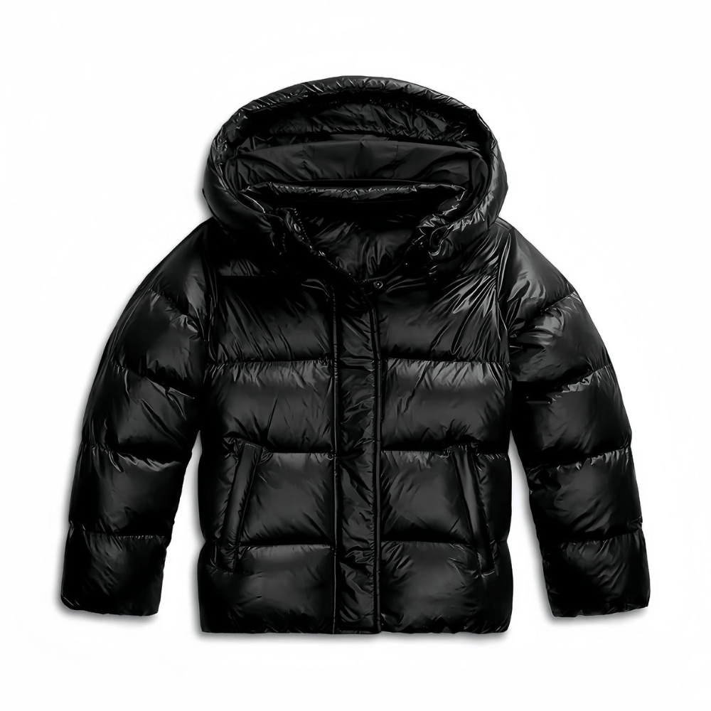 Luxeraum.de Puffer Jackets Schwarz / S Pufferjacke – Warmer Wintermantel – Kapuze & Zipper – Damen