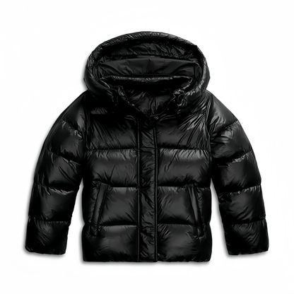 Luxeraum.de Puffer Jackets Schwarz / S Pufferjacke – Warmer Wintermantel – Kapuze & Zipper – Damen