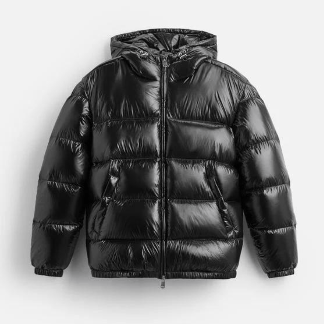 Luxeraum.de Puffer Jackets Schwarz / XS Puffjacke – Isolierender Materialmix – Gesteppte Silhouette mit Kapuze – Herren