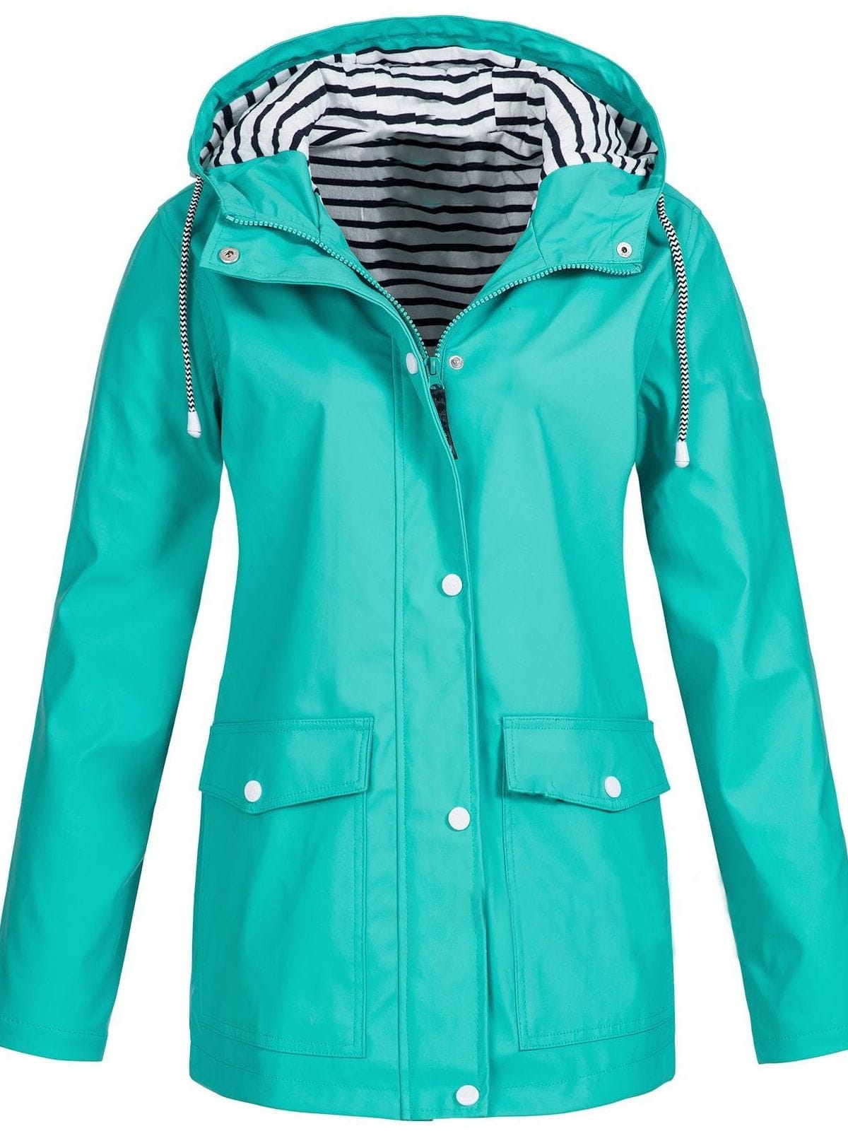 Luxeraum.de Rain Coats Tiffany-Blau / S Regenjacke – Winddicht & Wasserdicht – Kapuze & Zipper – Damen