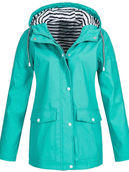 Luxeraum.de Rain Coats Tiffany-Blau / S Regenjacke – Winddicht & Wasserdicht – Kapuze & Zipper – Damen