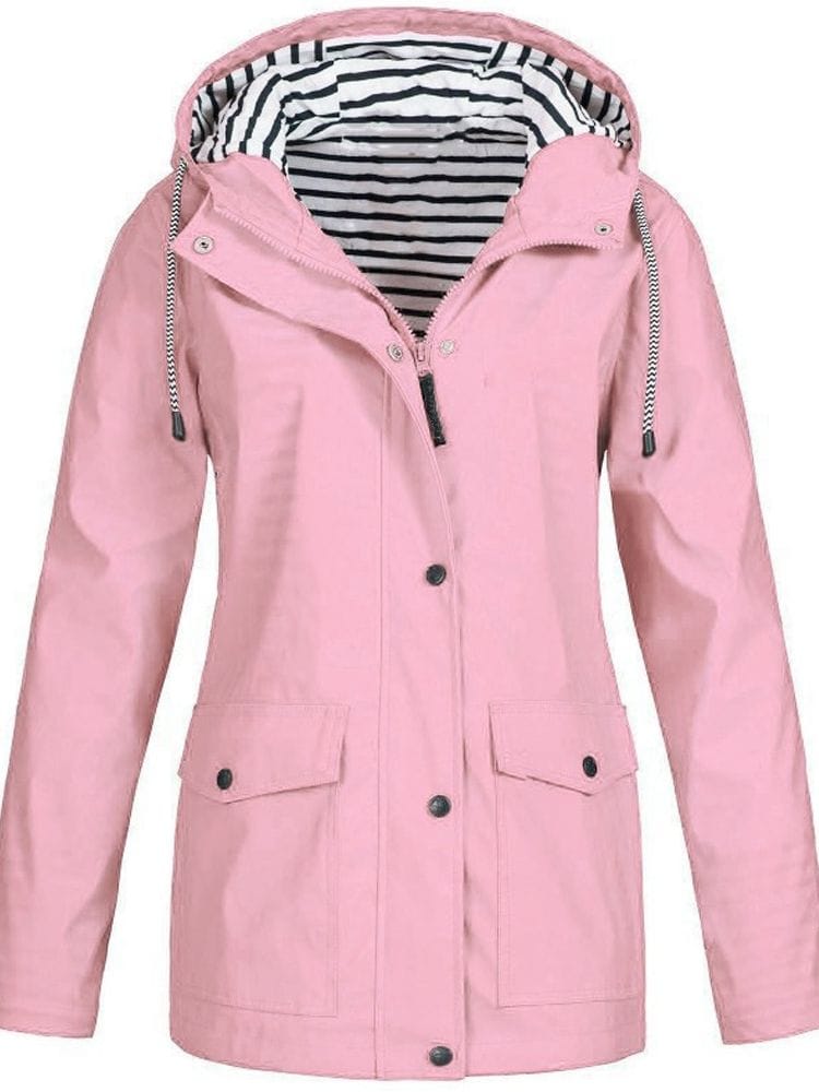 Luxeraum.de Rain Coats Rosa / S Regenjacke – Winddicht & Wasserdicht – Kapuze & Zipper – Damen