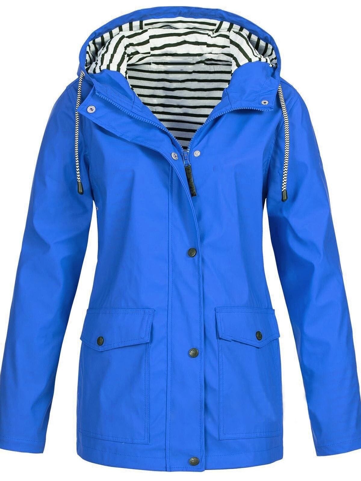 Luxeraum.de Rain Coats Blau / S Regenjacke – Winddicht & Wasserdicht – Kapuze & Zipper – Damen