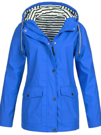 Luxeraum.de Rain Coats Blau / S Regenjacke – Winddicht & Wasserdicht – Kapuze & Zipper – Damen