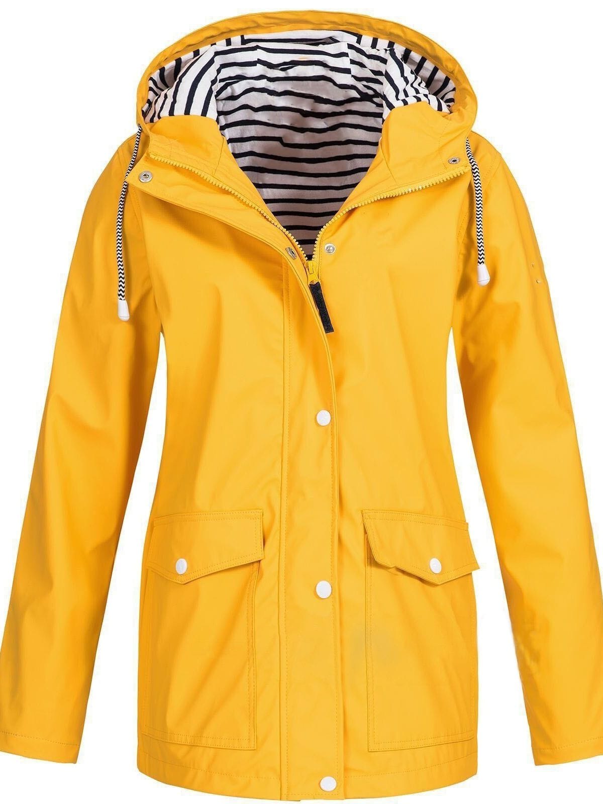 Luxeraum.de Rain Coats Gelb / S Regenjacke – Winddicht & Wasserdicht – Kapuze & Zipper – Damen