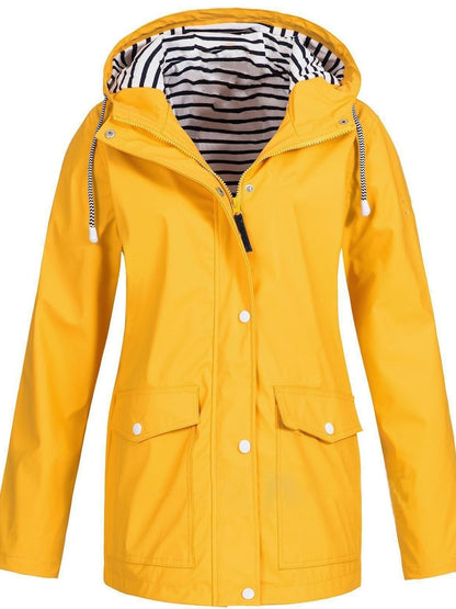 Luxeraum.de Rain Coats Gelb / S Regenjacke – Winddicht & Wasserdicht – Kapuze & Zipper – Damen