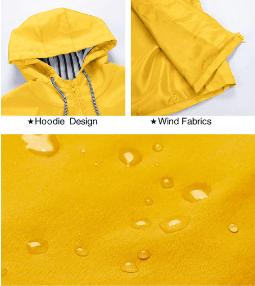 Luxeraum.de Rain Coats Regenjacke – Winddicht & Wasserdicht – Kapuze & Zipper – Damen